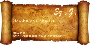 Szadeczki Gyula névjegykártya