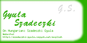 gyula szadeczki business card